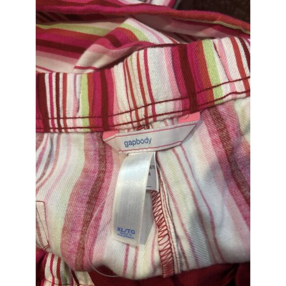 Gap NWT Women's Pajama Pants Sz XL Pink White Stripe Flannel Loungewear Cozycore - Picture 5 of 6